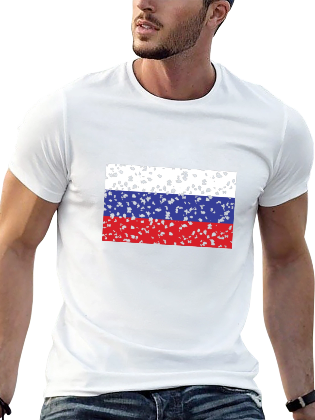 Russian Flag Grunge T-Shirt