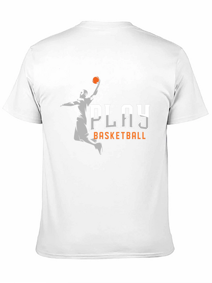 Play Basketball Graphic Tee - Black Cotton T-Shirt