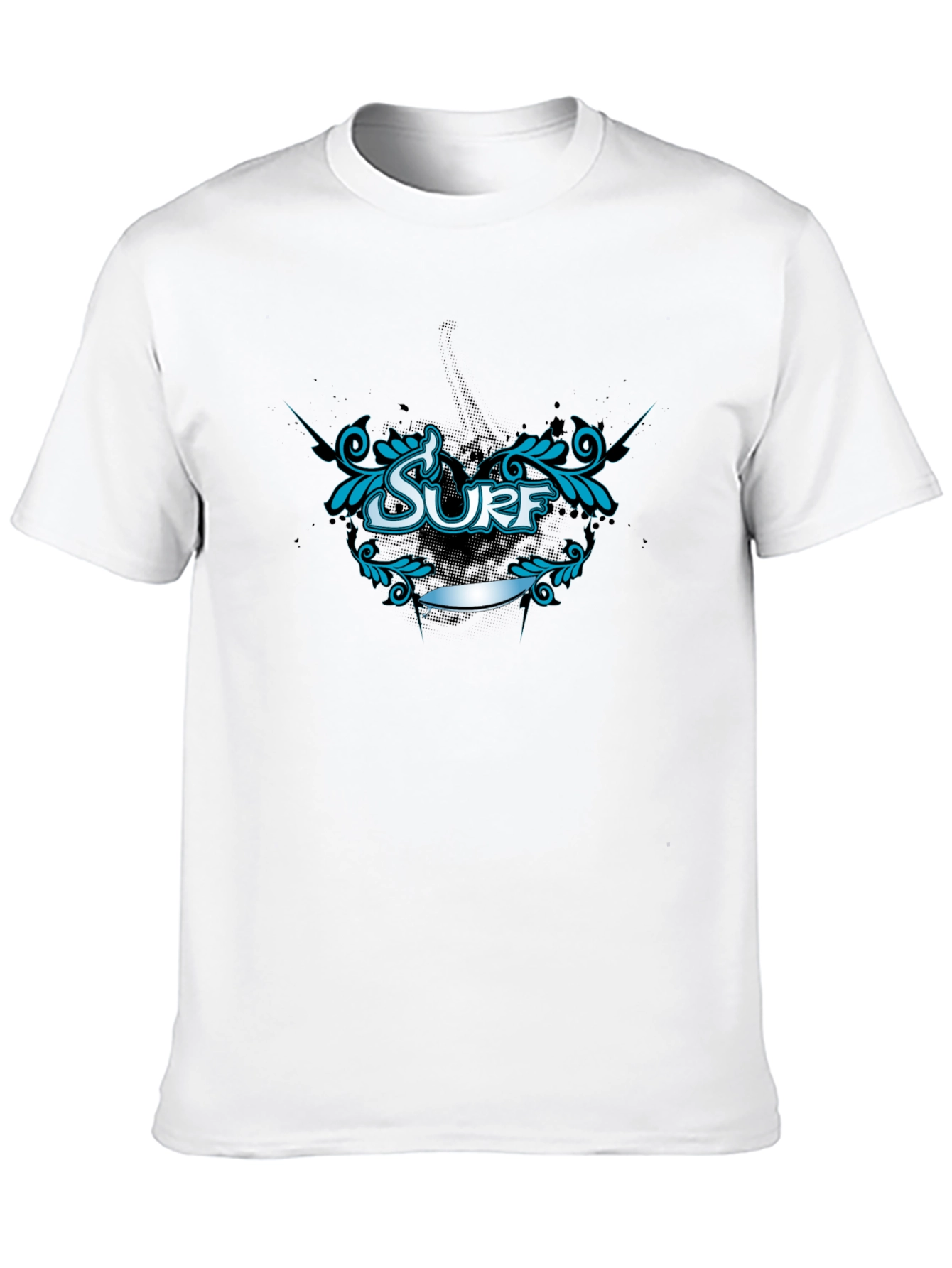 Surf Graphic Tee - Black Cotton T-Shirt
