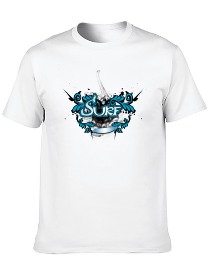 Surf Graphic Tee - Black Cotton T-Shirt