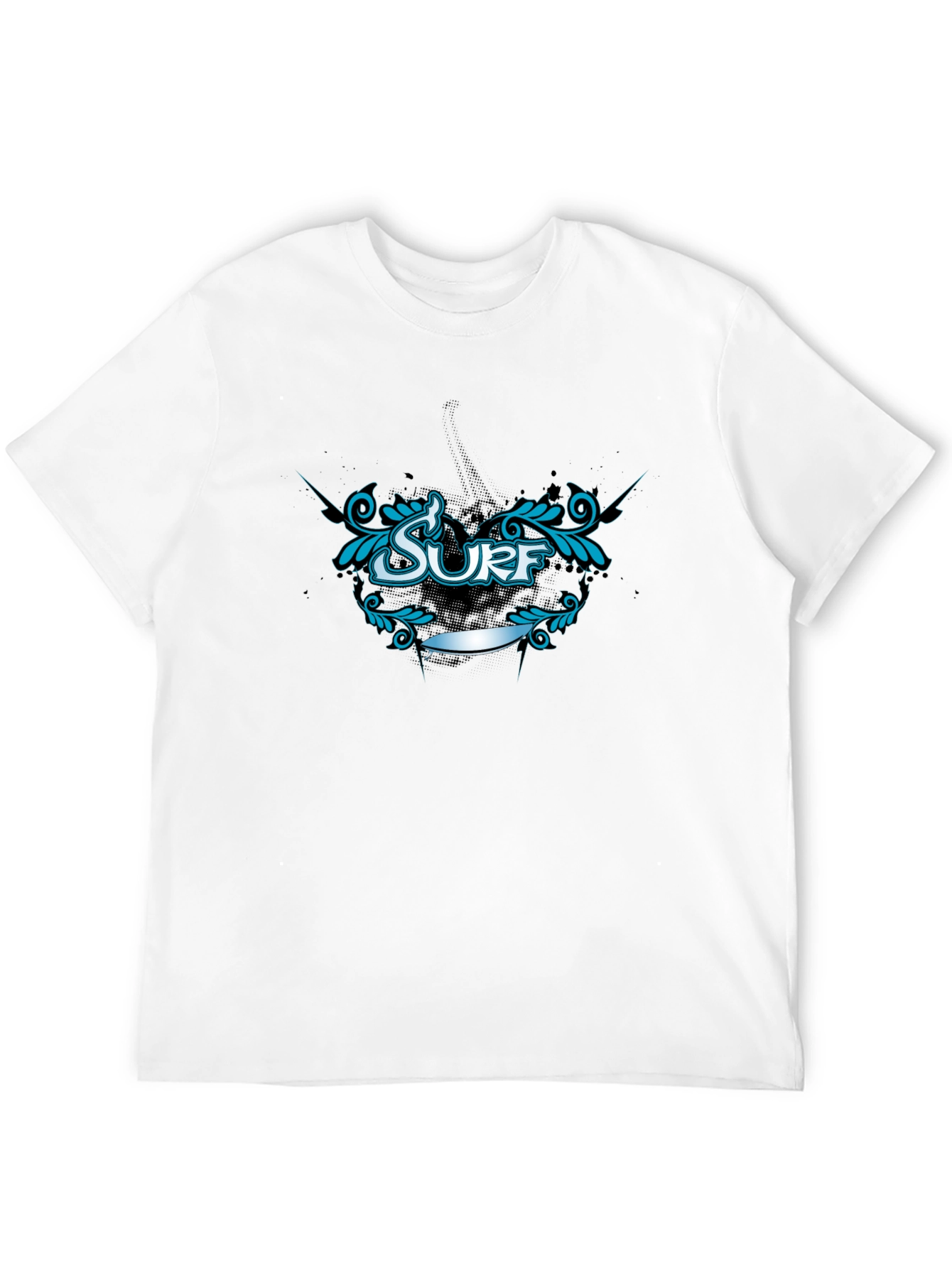 Surf Graphic Tee - Black Cotton T-Shirt