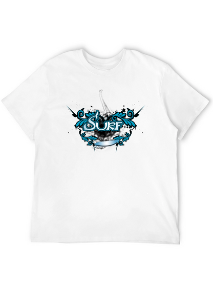 Surf Graphic Tee - Black Cotton T-Shirt