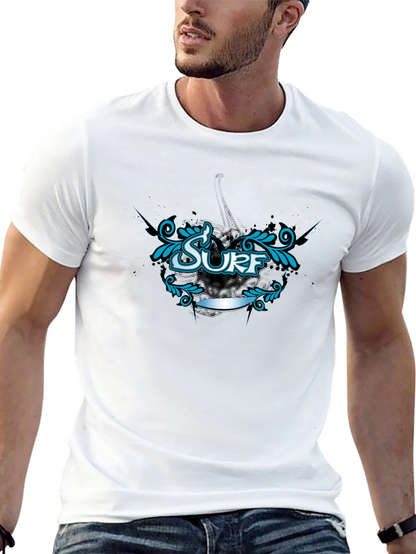 Surf Graphic Tee - Black Cotton T-Shirt