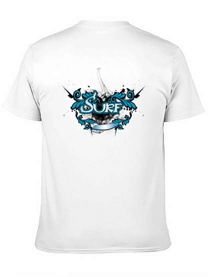 Surf Graphic Tee - Black Cotton T-Shirt
