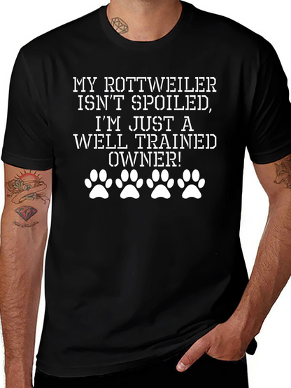 Rottweiler Well-Trained Owner Black T-Shirt
