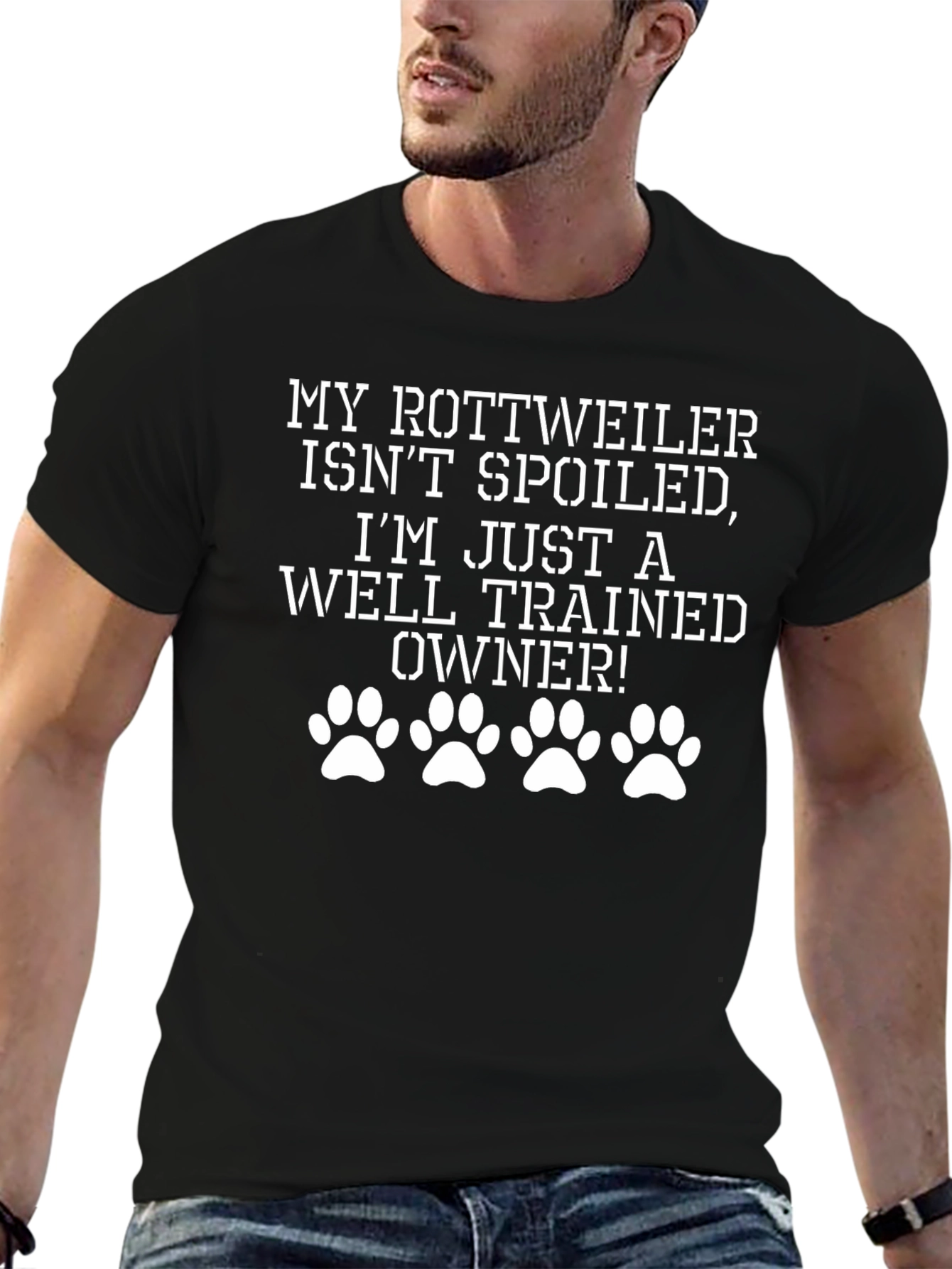 Rottweiler Well-Trained Owner Black T-Shirt