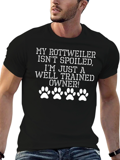 Rottweiler Well-Trained Owner Black T-Shirt