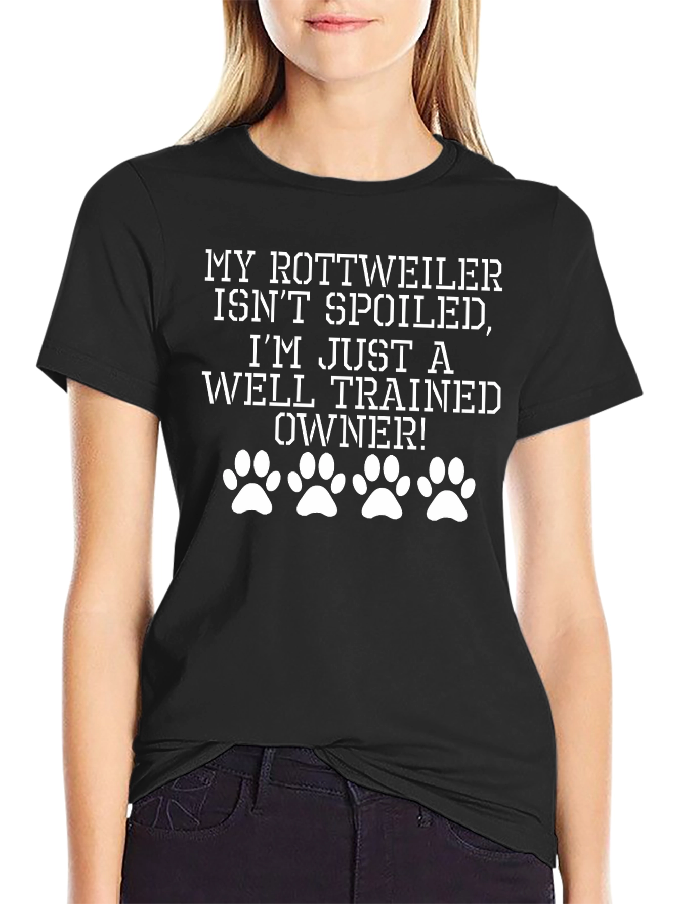 Rottweiler Well-Trained Owner Black T-Shirt