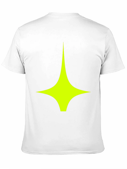 Modern Graphic Tee: Black Shirt with Geometric Star Design