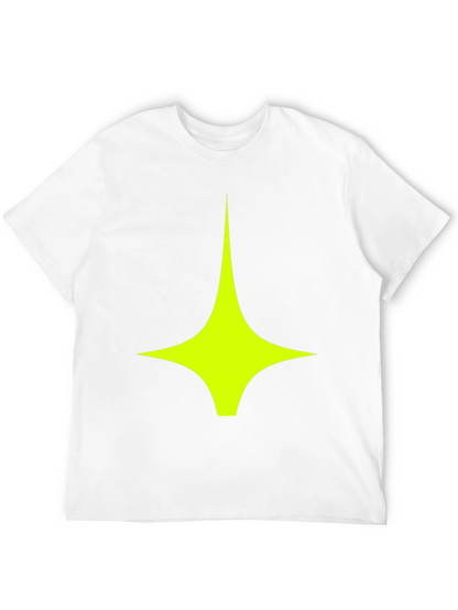 Modern Graphic Tee: Black Shirt with Geometric Star Design