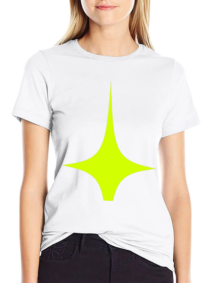 Modern Graphic Tee: Black Shirt with Geometric Star Design