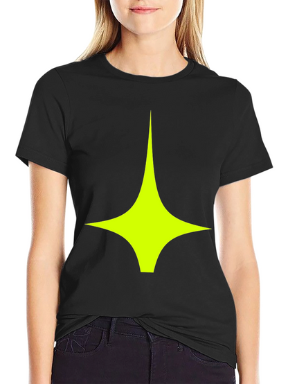 Modern Graphic Tee: Black Shirt with Geometric Star Design