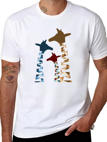 Geometric Giraffe Print T-Shirt