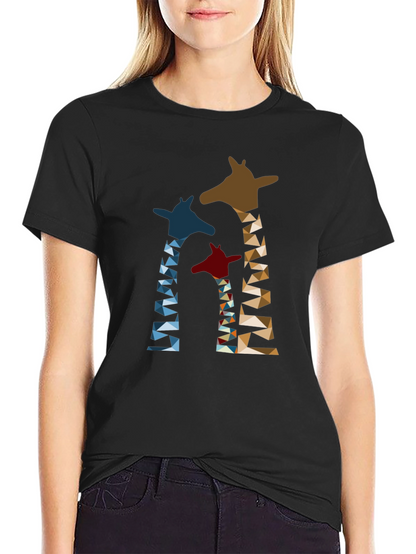 Geometric Giraffe Print T-Shirt