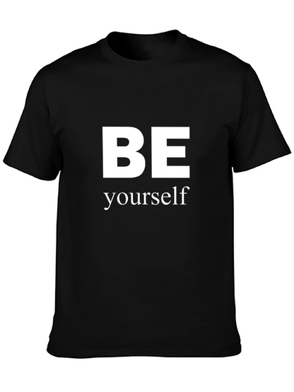 Be Yourself Graphic T-Shirt - Black Crew Neck
