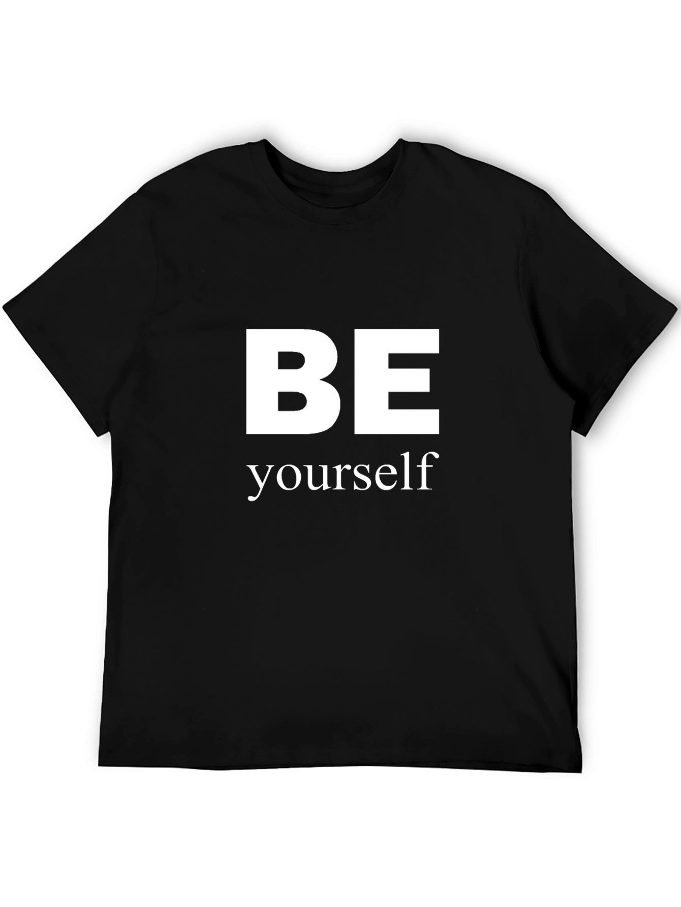 Be Yourself Graphic T-Shirt - Black Crew Neck