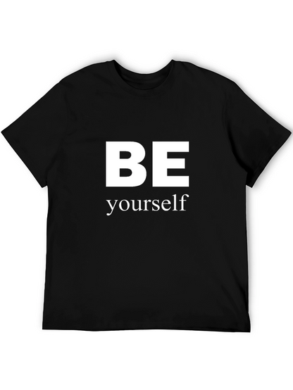 Be Yourself Graphic T-Shirt - Black Crew Neck