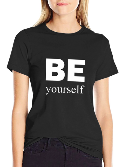 Be Yourself Graphic T-Shirt - Black Crew Neck