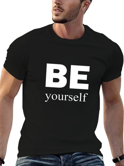 Be Yourself Graphic T-Shirt - Black Crew Neck