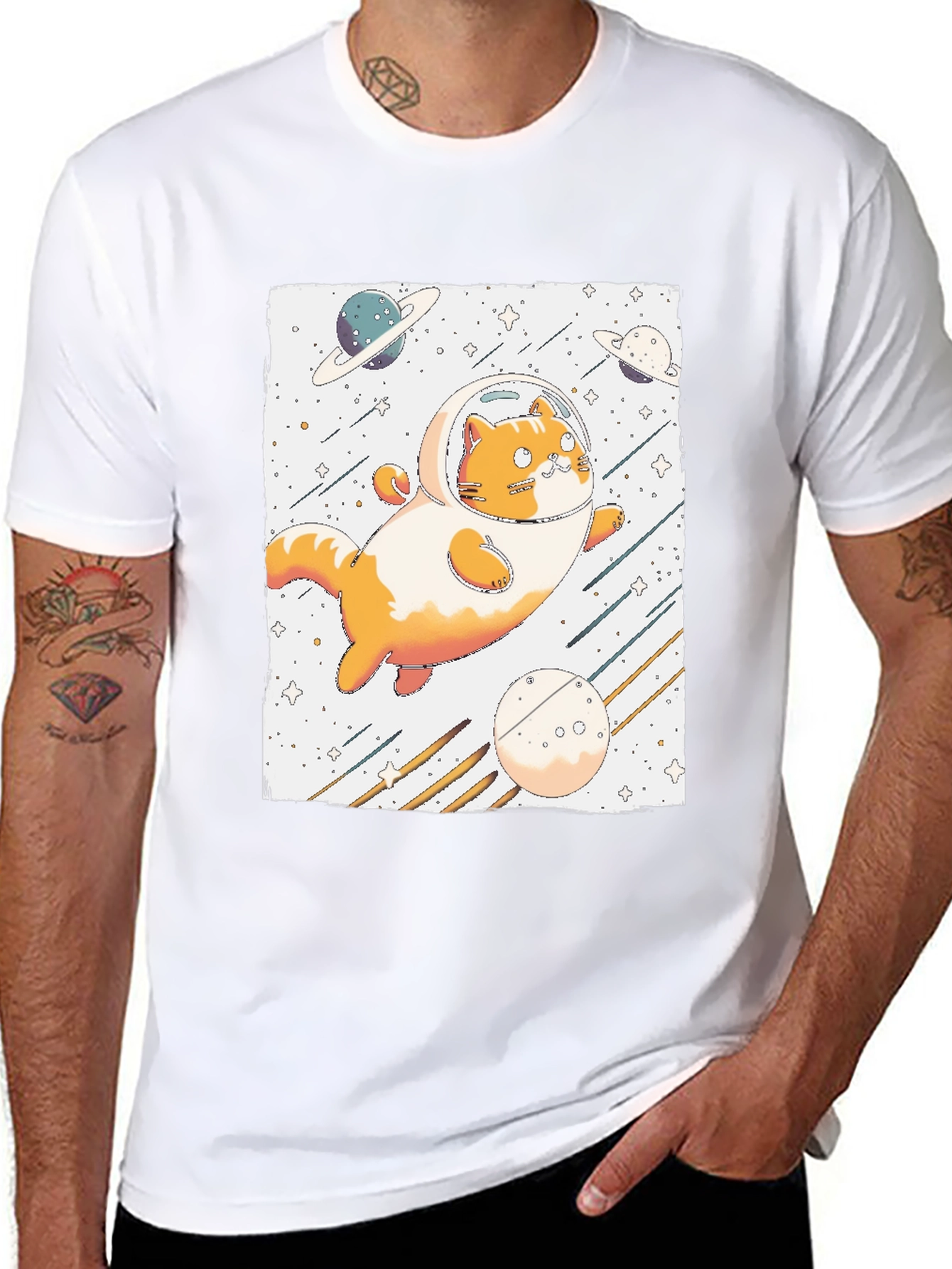 Space Cat T-Shirt - Astronaut Kitten Tee