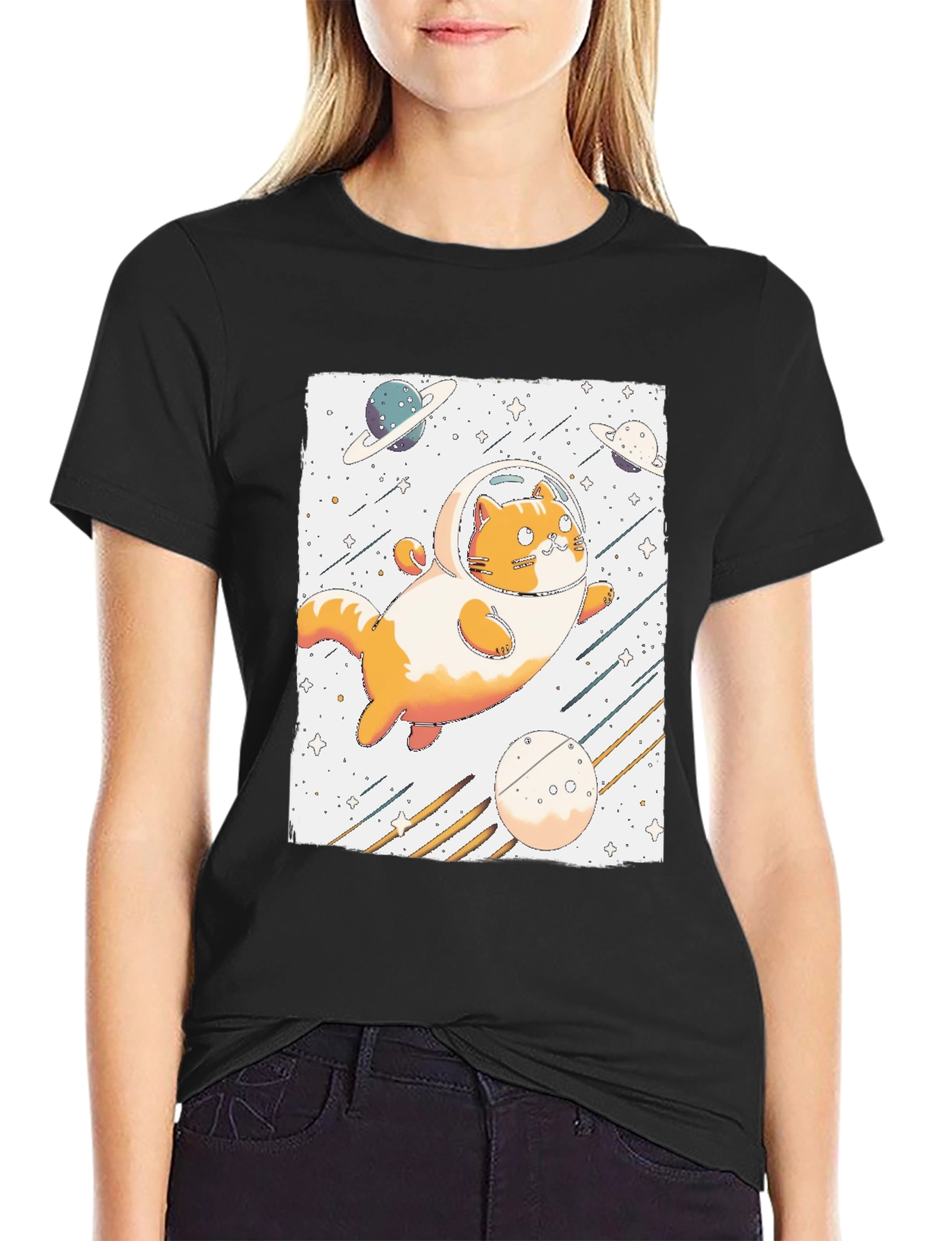 Space Cat T-Shirt - Astronaut Kitten Tee
