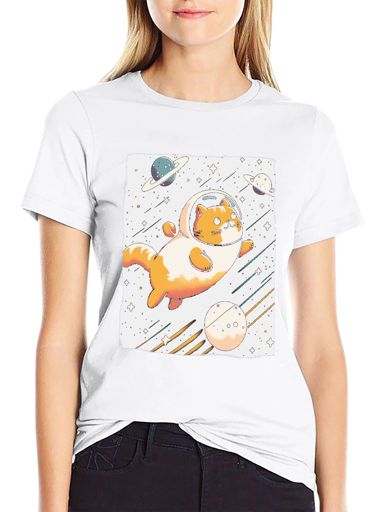 Space Cat T-Shirt - Astronaut Kitten Tee