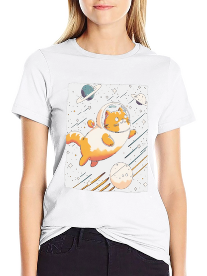 Space Cat T-Shirt - Astronaut Kitten Tee