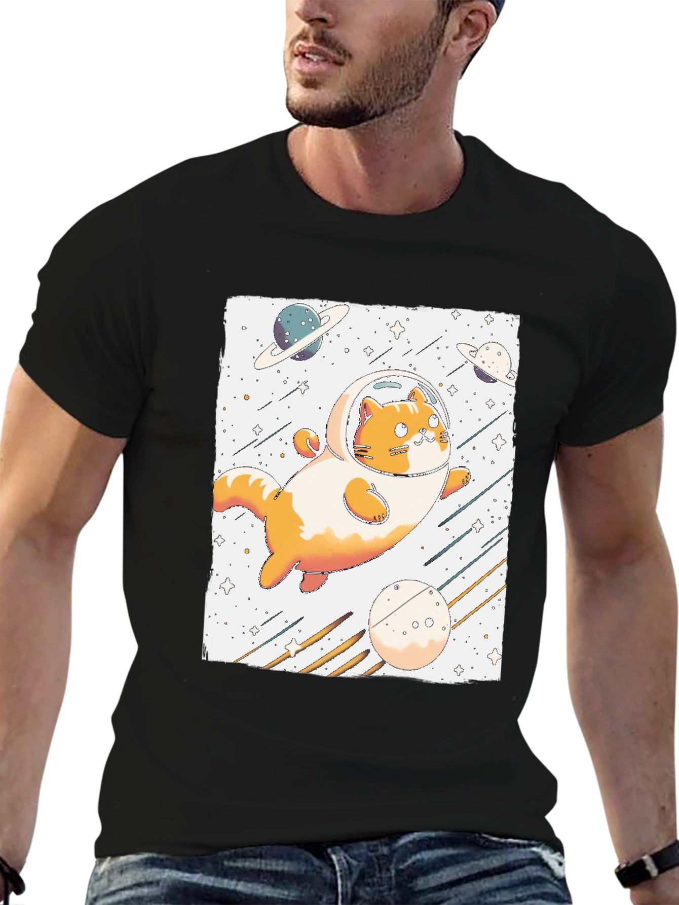 Space Cat T-Shirt - Astronaut Kitten Tee
