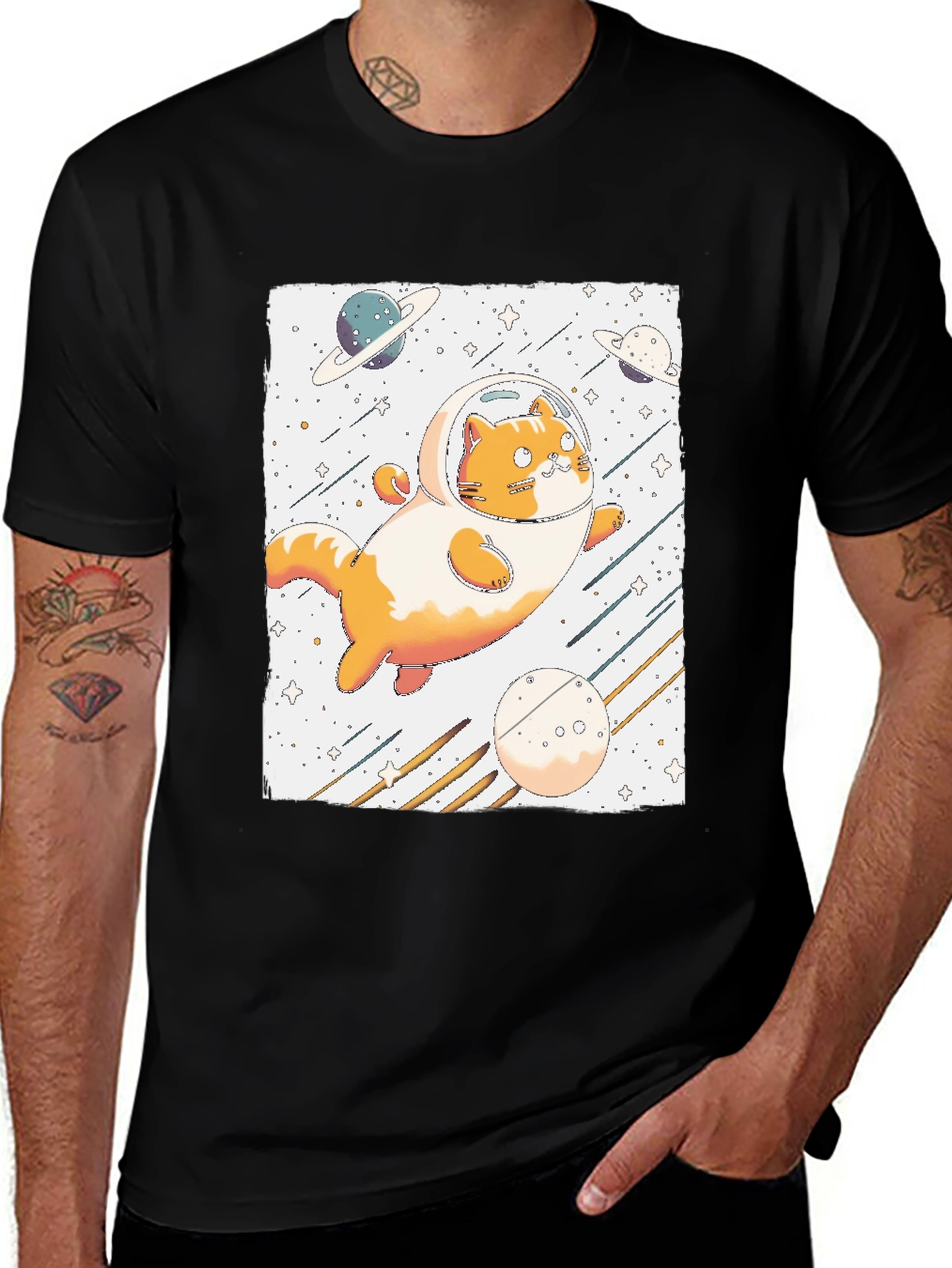 Space Cat T-Shirt - Astronaut Kitten Tee