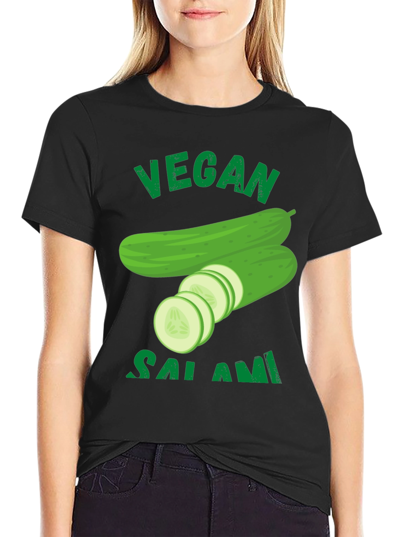Vegan Salami Cucumber Graphic T-Shirt
