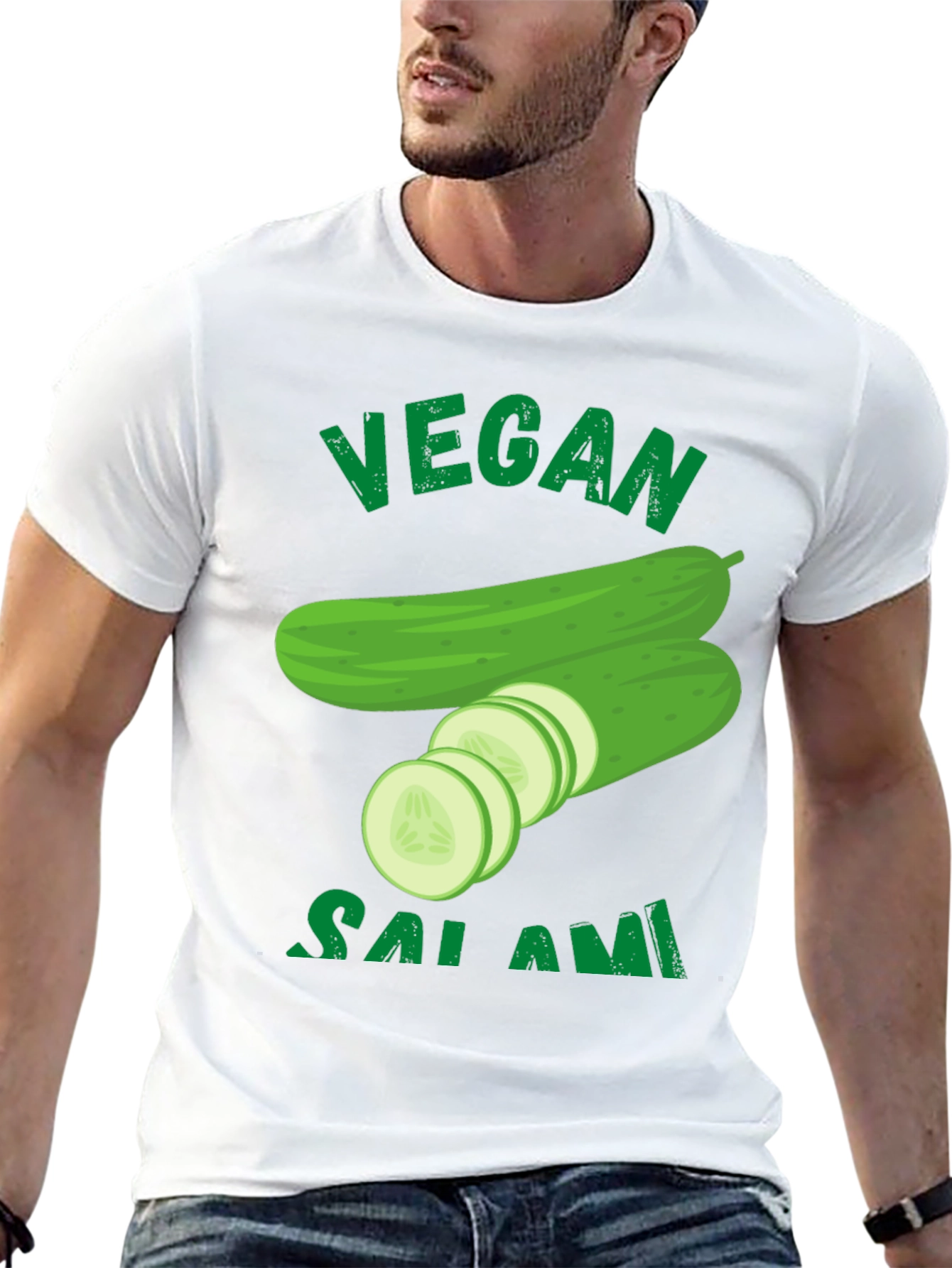 Vegan Salami Cucumber Graphic T-Shirt