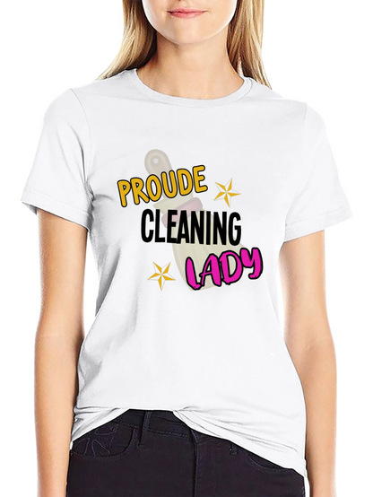 Proud Cleaning Lady Black Graphic T-Shirt
