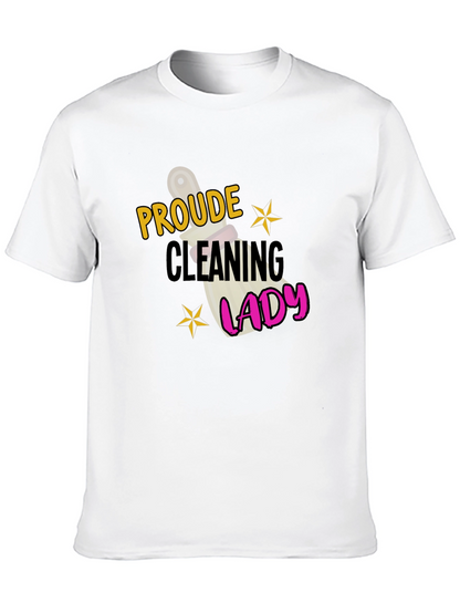 Proud Cleaning Lady Black Graphic T-Shirt