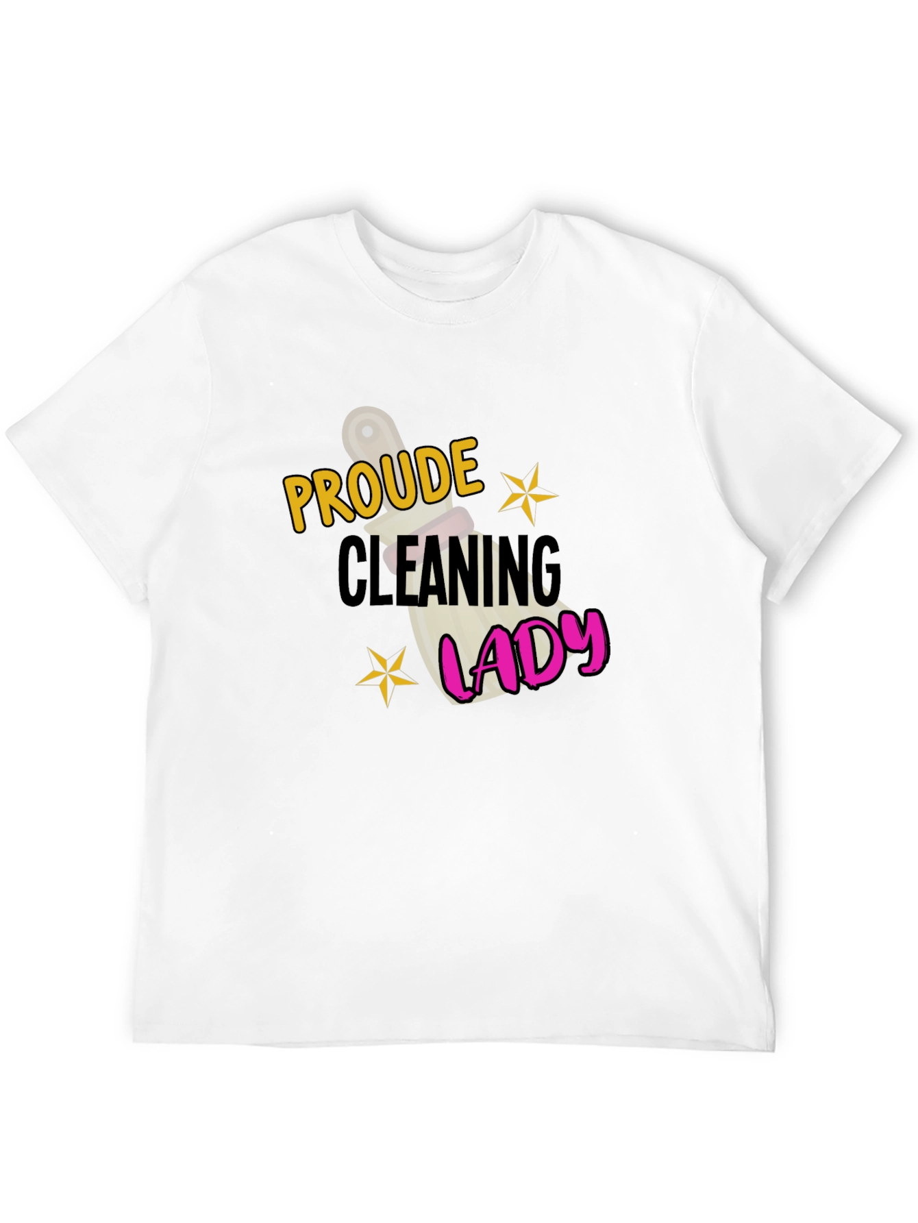 Proud Cleaning Lady Black Graphic T-Shirt