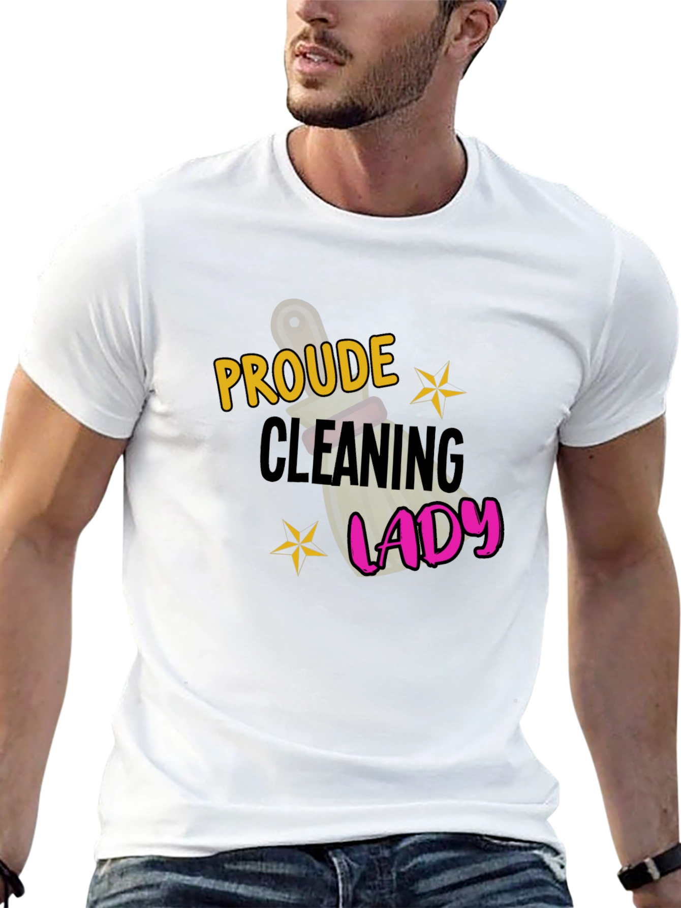 Proud Cleaning Lady Black Graphic T-Shirt