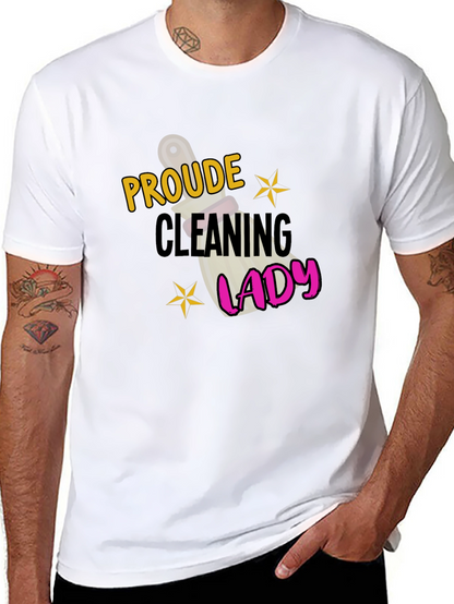 Proud Cleaning Lady Black Graphic T-Shirt