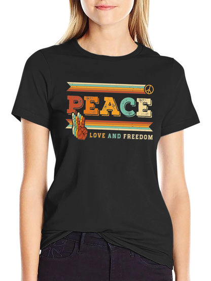 Peace Love Freedom Retro Tee