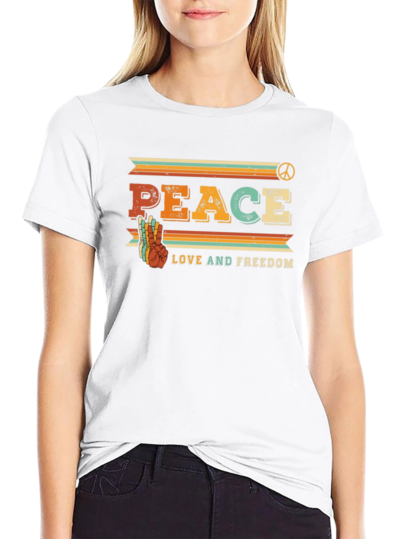 Peace Love Freedom Retro Tee