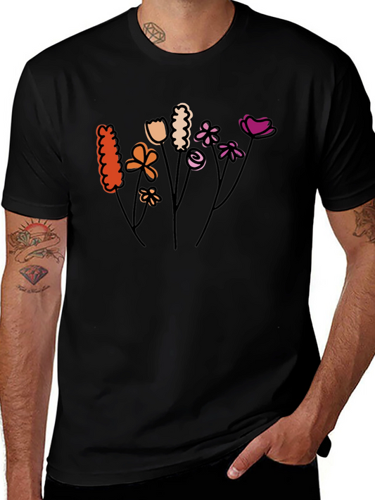 Floral Graphic Tee - Black