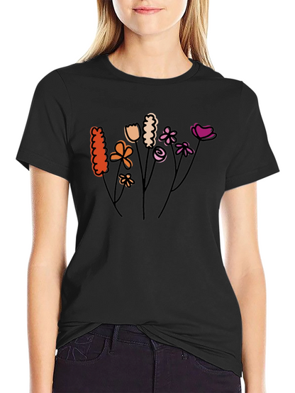 Floral Graphic Tee - Black