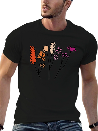 Floral Graphic Tee - Black