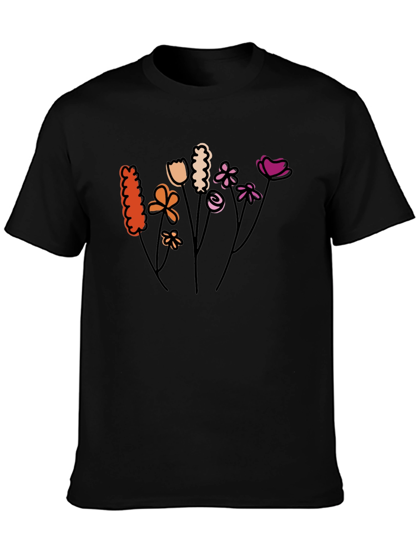 Floral Graphic Tee - Black