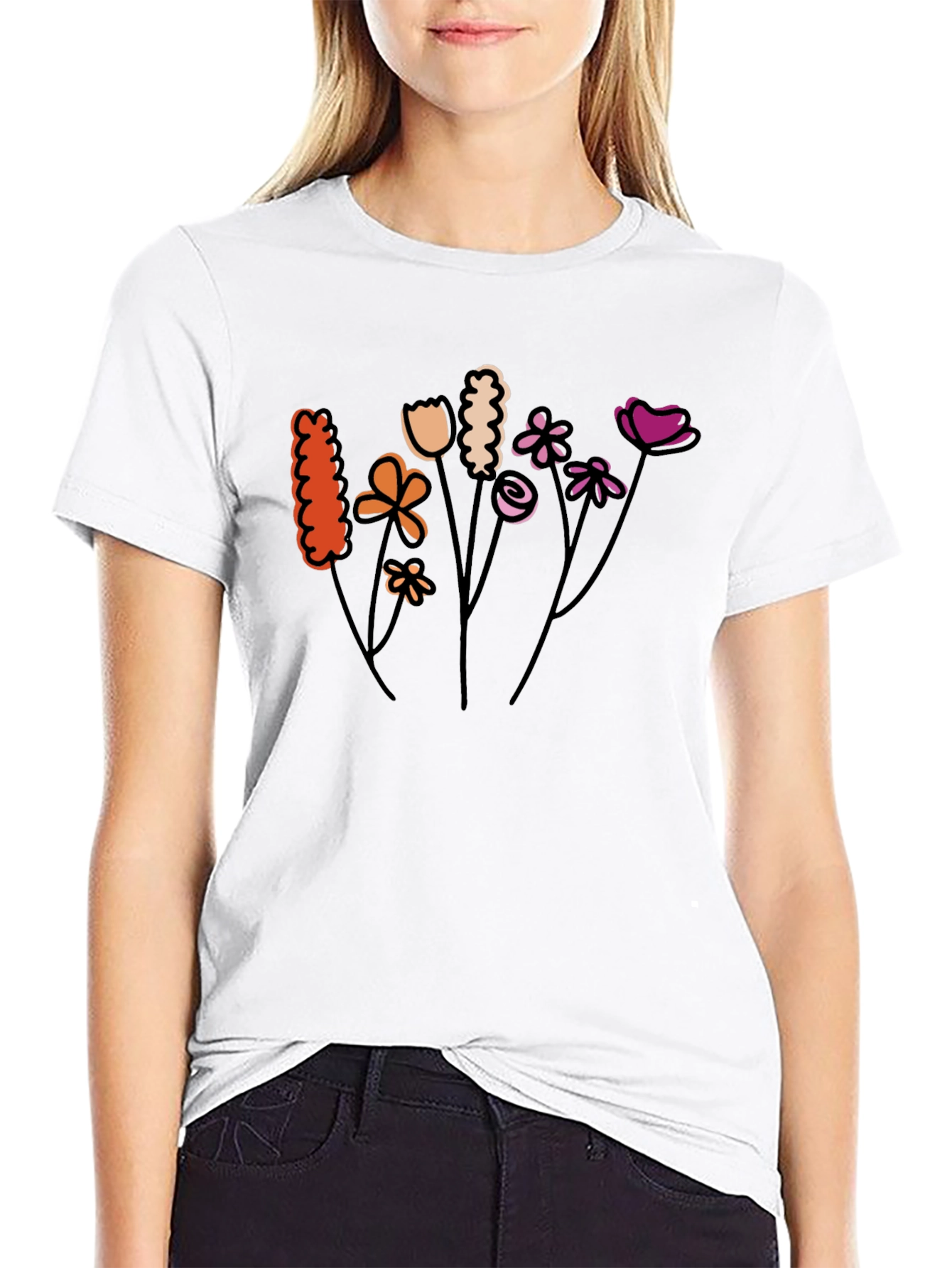 Floral Graphic Tee - Black