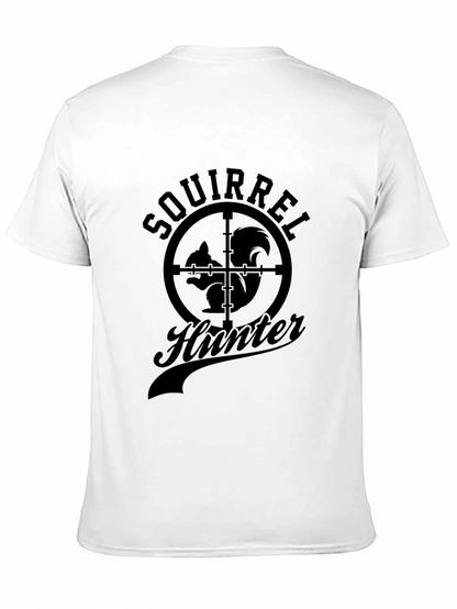 Squirrel Hunter Graphic T-Shirt - Black Crew Neck Tee
