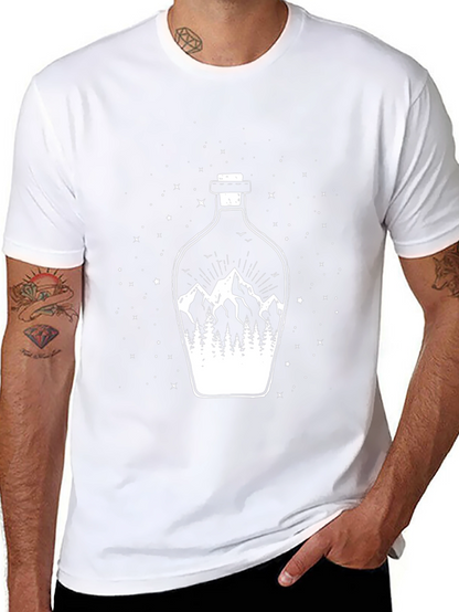 Mountain Landscape Graphic Tee - Mens Black T-Shirt