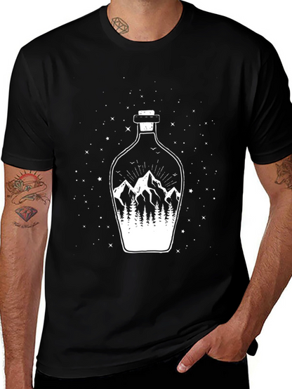Mountain Landscape Graphic Tee - Mens Black T-Shirt