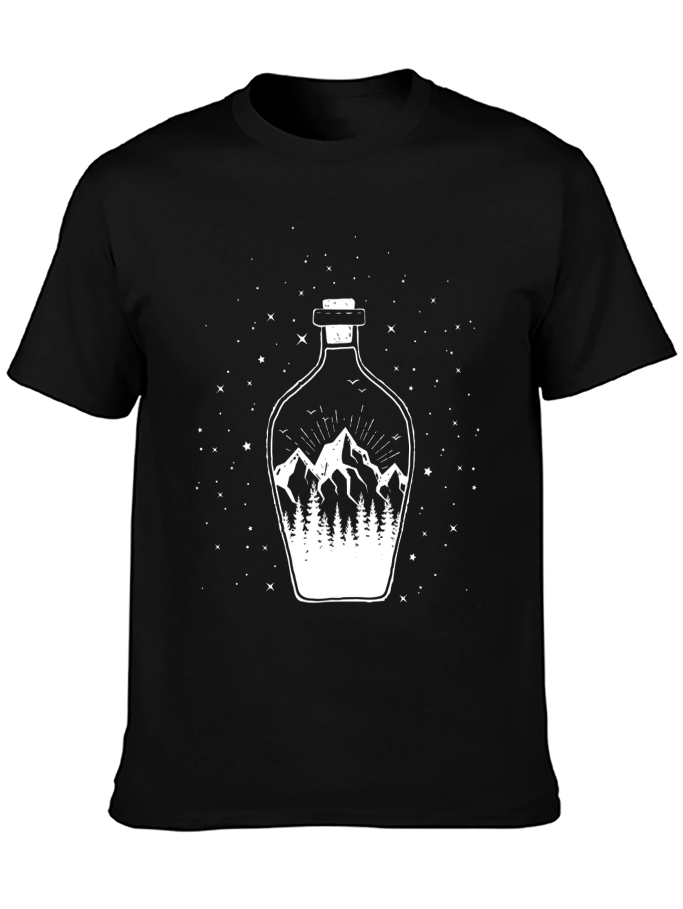 Mountain Landscape Graphic Tee - Mens Black T-Shirt