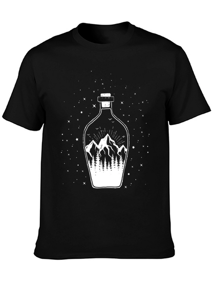 Mountain Landscape Graphic Tee - Mens Black T-Shirt