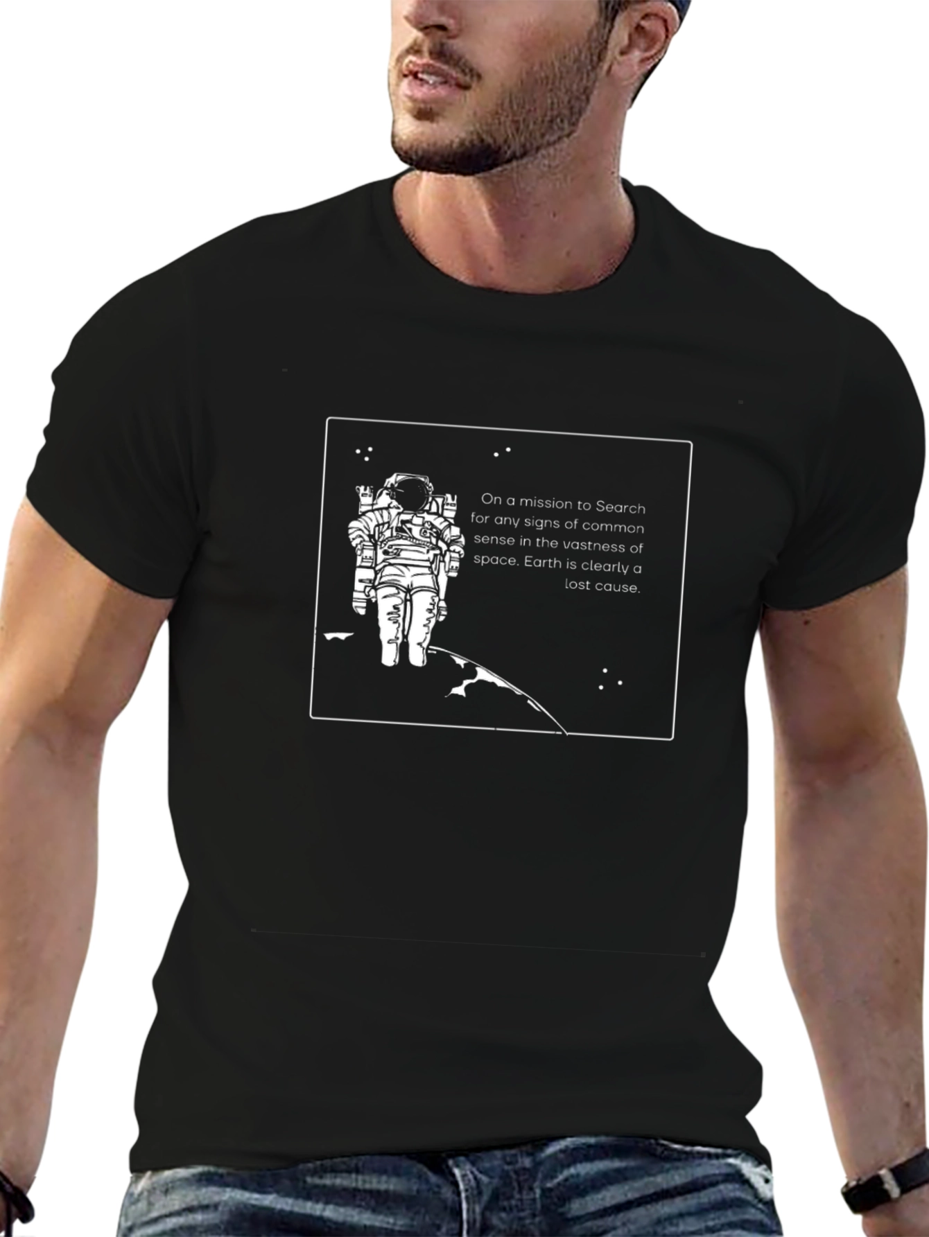 Lost Cause Astronaut Graphic Tee - Black