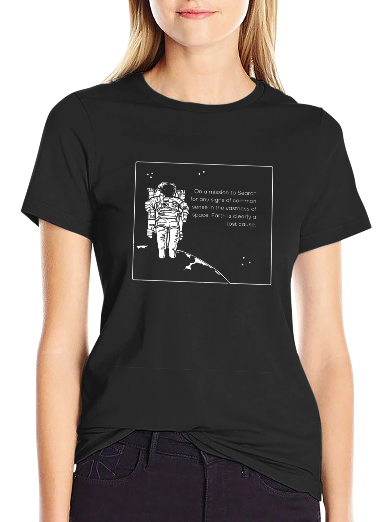 Lost Cause Astronaut Graphic Tee - Black